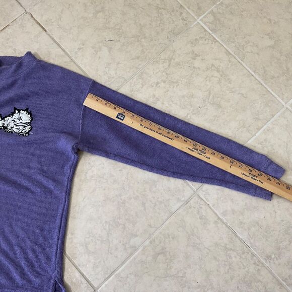 TCU Horned Frogs Terry Cloth Athleisure Top women’s S Purple embroidered logo - Picture 8 of 12